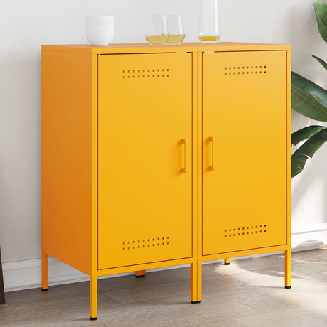 Vidaxl dressoirs 2 st 36x39x79 cm staal mosterdgeel