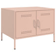Vidaxl salontafel 68x50x50,5 cm staal roze