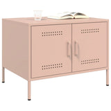 Vidaxl salontafel 68x50x50,5 cm staal roze