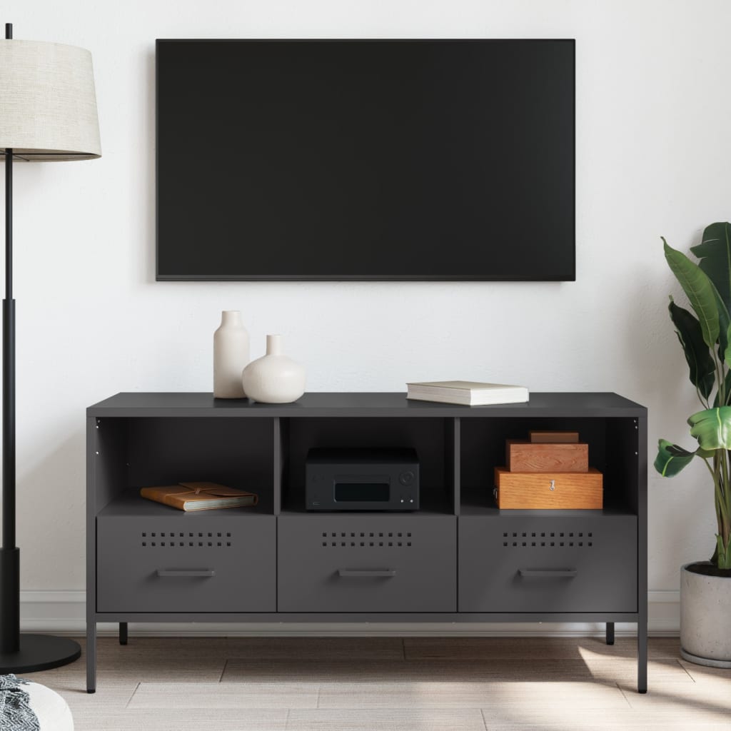 Vidaxl tv-meubel 100,5x39x50,5 cm staal zwart