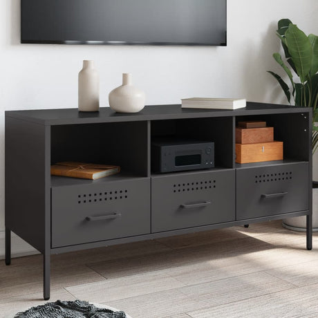 Vidaxl tv-meubel 100,5x39x50,5 cm staal zwart