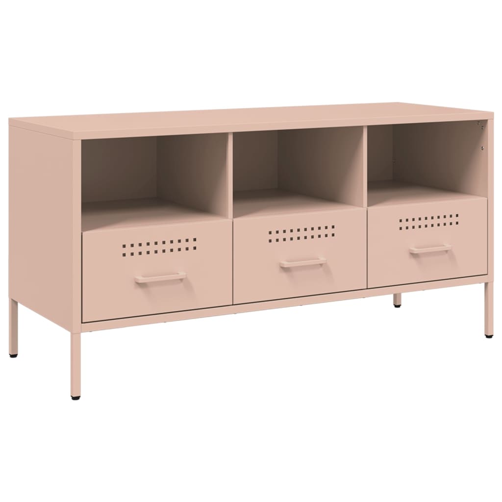 Vidaxl tv-meubel 100,5x39x50,5 cm staal roze