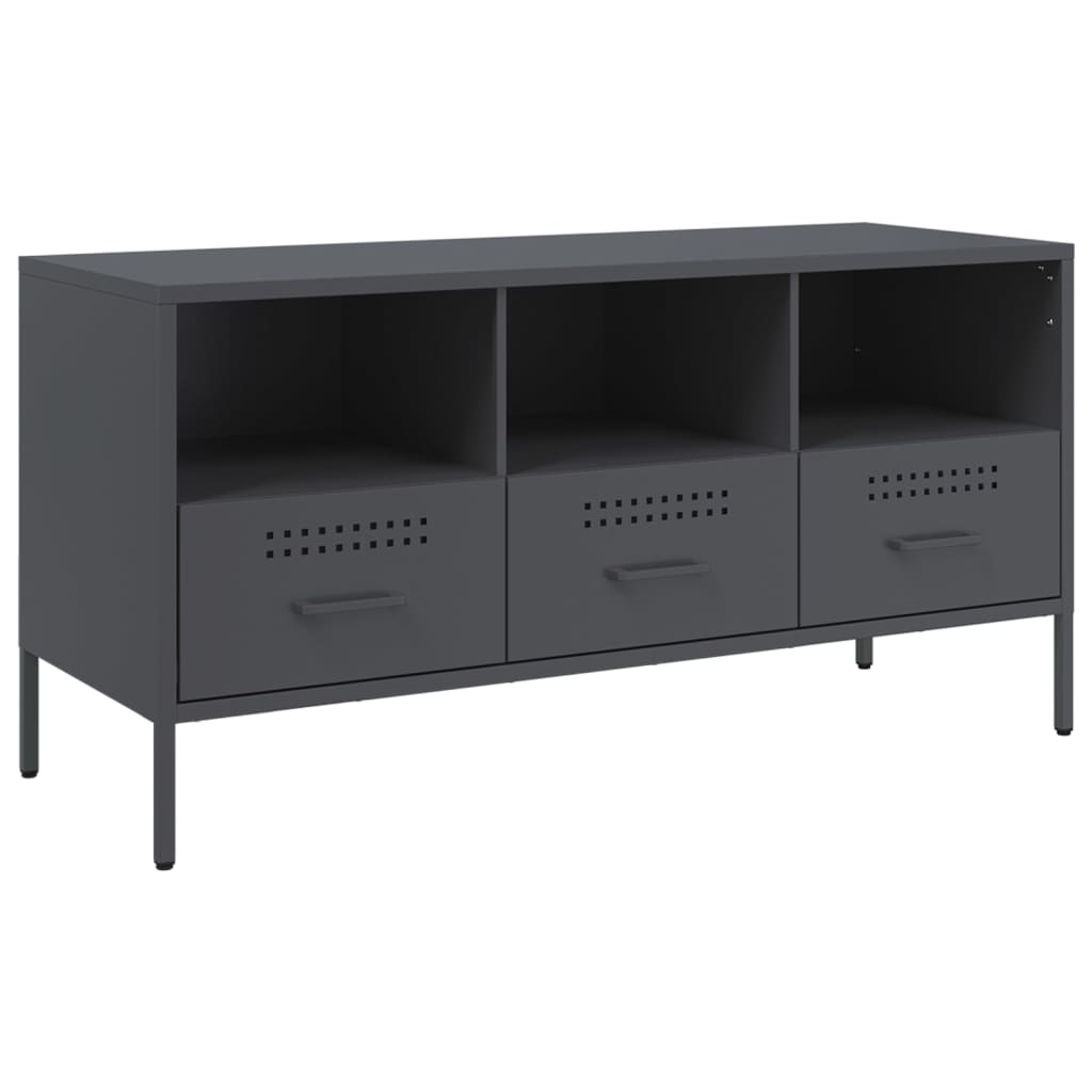 Vidaxl tv-meubel 100,5x39x50,5 cm staal antracietkleurig