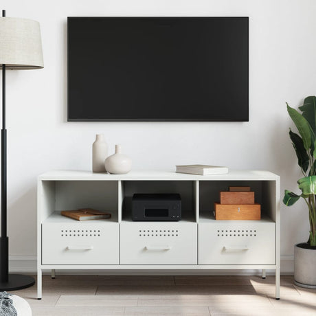 Vidaxl tv-meubel 100,5x39x50,5 cm staal wit