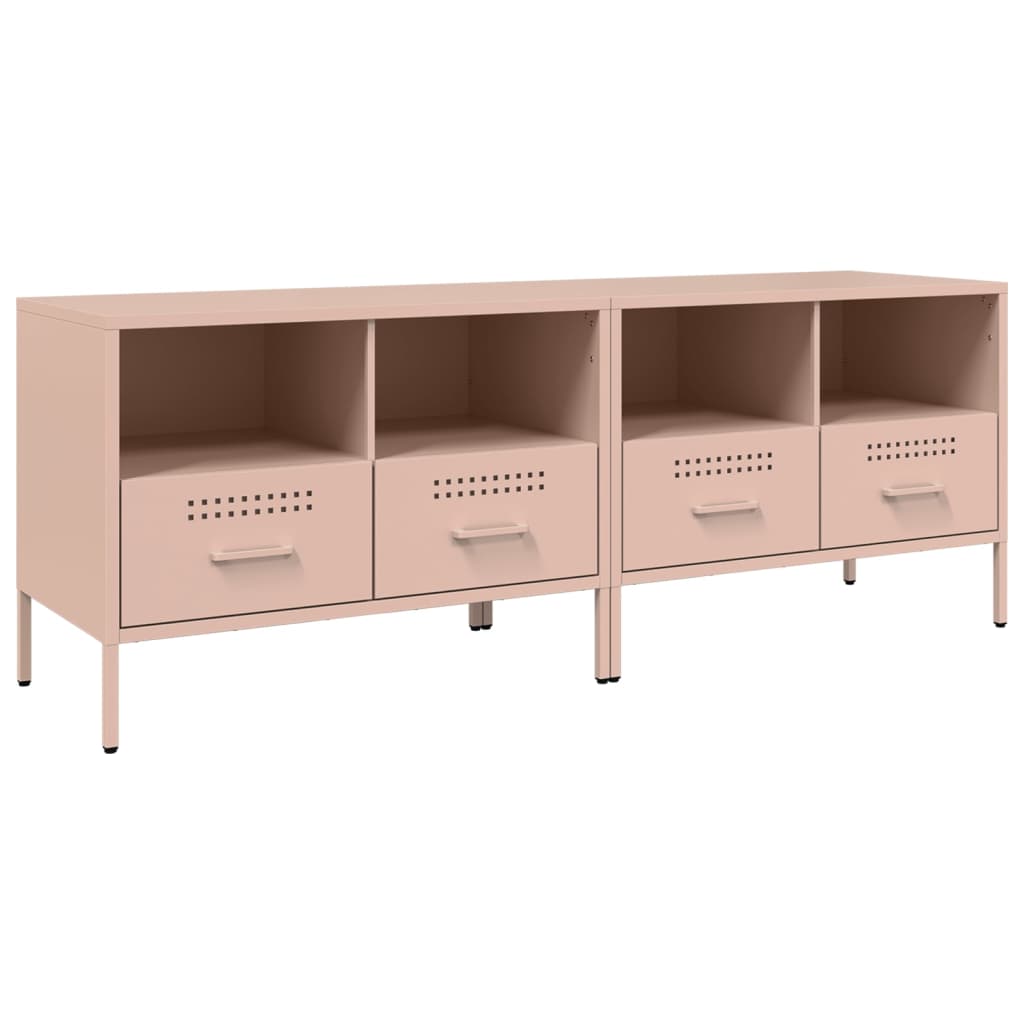 Vidaxl tv-meubelen 2 st 68x39x50,5 cm staal roze