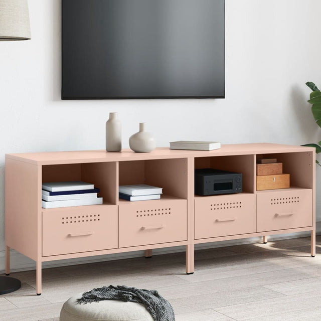 Vidaxl tv-meubelen 2 st 68x39x50,5 cm staal roze