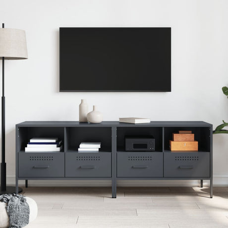 Vidaxl tv-meubelen 2 st 68x39x50,5 cm staal antracietkleurig