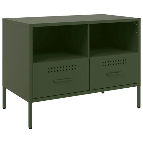 Vidaxl tv-meubel 68x39x50,5 cm staal olijfgroen
