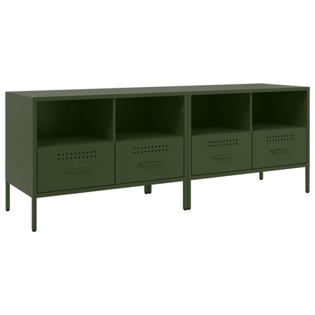 Vidaxl tv-meubelen 2 st 68x39x50,5 cm staal olijfgroen