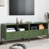 Vidaxl tv-meubelen 2 st 68x39x50,5 cm staal olijfgroen