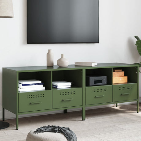 Vidaxl tv-meubelen 2 st 68x39x50,5 cm staal olijfgroen