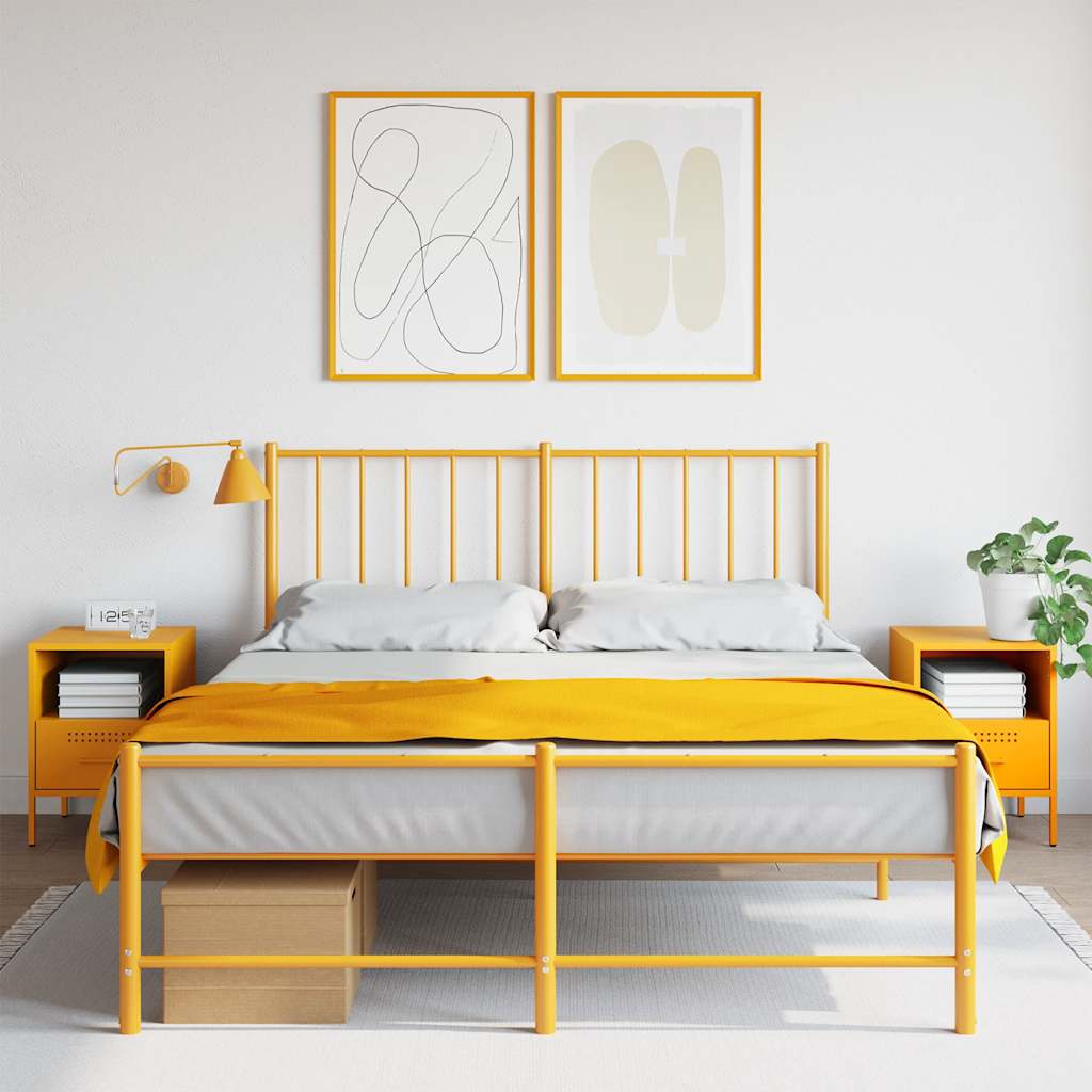 Vidaxl nachtkastjes 2 st 36x39x50,5 cm staal mosterdgeel