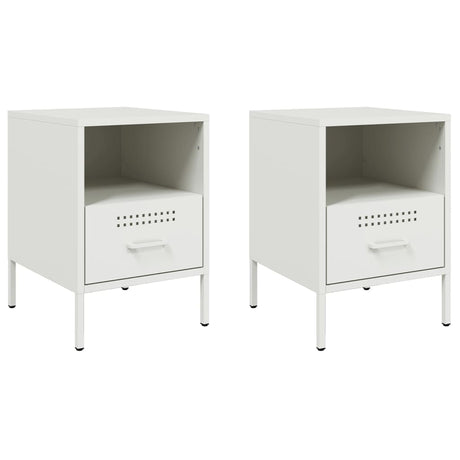 Vidaxl nachtkastjes 2 st 36x39x50,5 cm staal wit