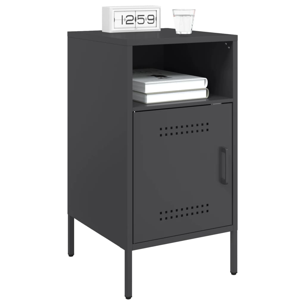 Vidaxl nachtkastjes 2 st 36x39x68 cm staal zwart