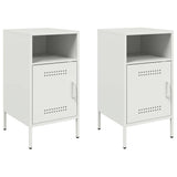Vidaxl nachtkastjes 2 st 36x39x68 cm staal wit