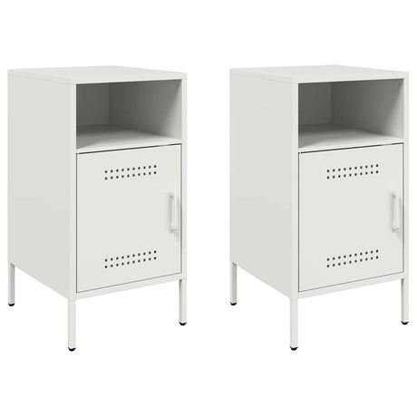 Vidaxl nachtkastjes 2 st 36x39x68 cm staal wit