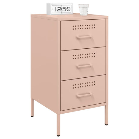 Vidaxl nachtkastjes 2 st 36x39x68 cm staal roze