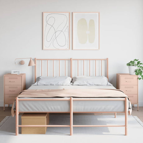 Vidaxl nachtkastjes 2 st 36x39x68 cm staal roze