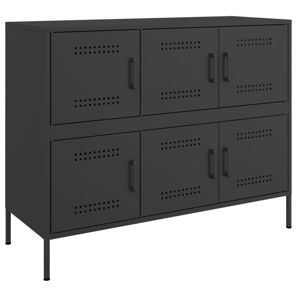 Vidaxl dressoir 100,5x39x79 cm staal zwart