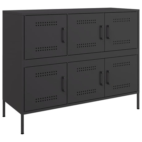 Vidaxl dressoir 100,5x39x79 cm staal zwart