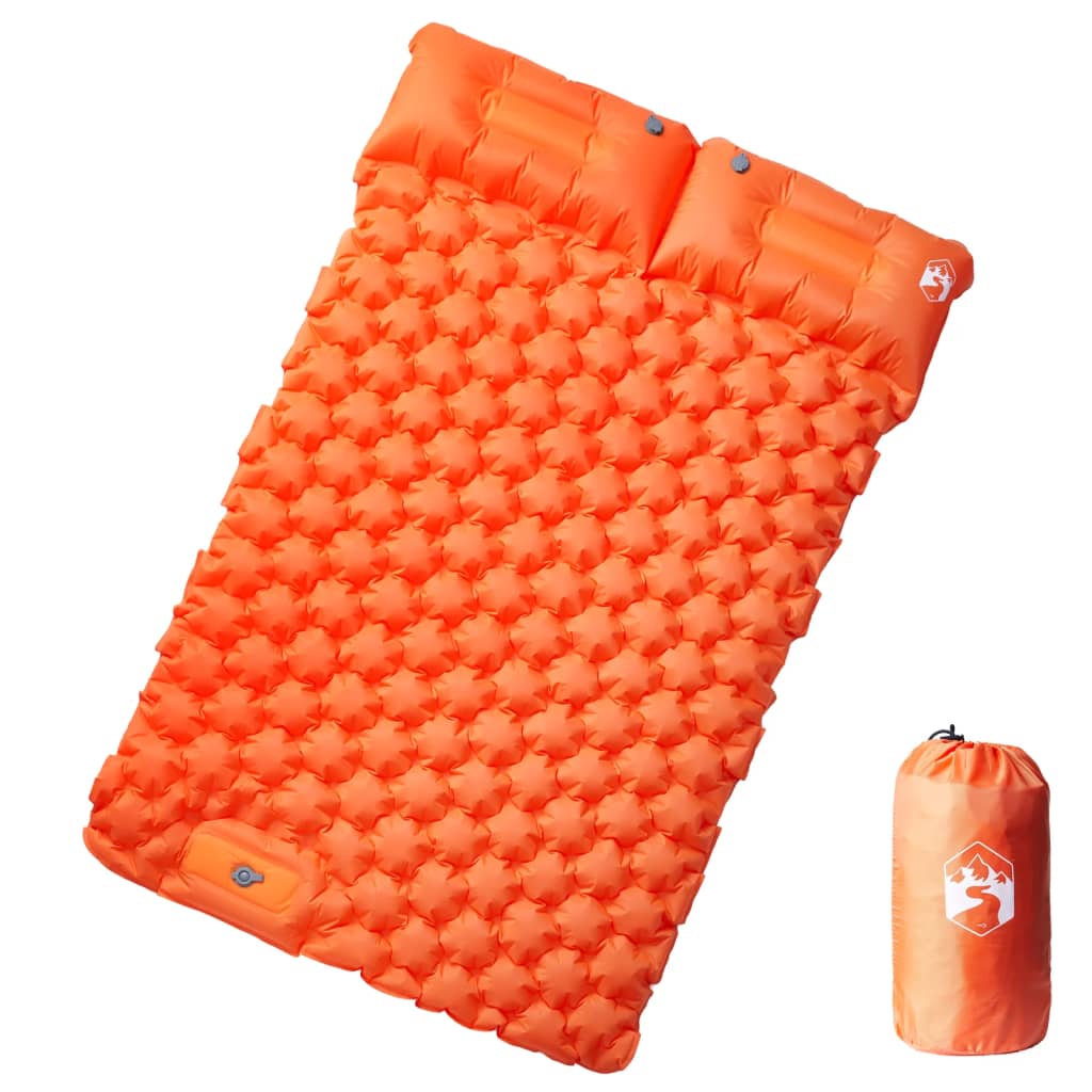 Vidaxl kampeermatras met kussens zelfopblazend 2-persoons oranje