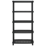 Vidaxl opbergrek 5-laags 93,5x45,5x194,5 cm polypropeen zwart