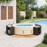Vidaxl hottub-ombouw poly rattan en massief acaciahout zwart