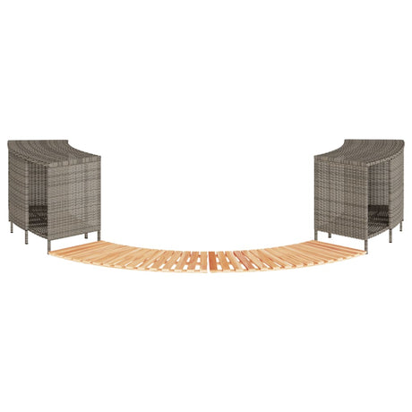 Vidaxl hottub-ombouw poly rattan massief acaciahout grijs