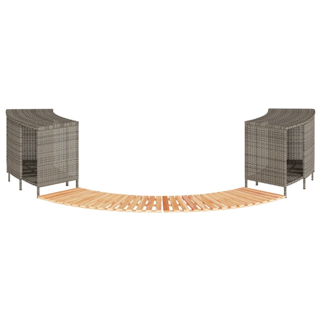 Vidaxl hottub-ombouw poly rattan massief acaciahout grijs