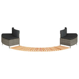 Vidaxl hottub-ombouw poly rattan massief acaciahout grijs
