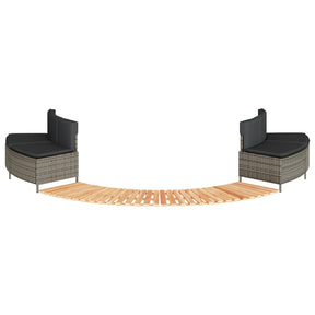 Vidaxl hottub-ombouw poly rattan massief acaciahout grijs