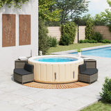 Vidaxl hottub-ombouw poly rattan massief acaciahout grijs