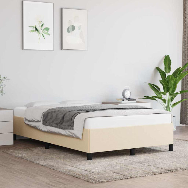 Vidaxl bedframe zonder matras 120x190 cm stof crèmekleurig