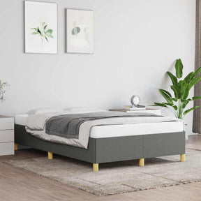 Vidaxl bedframe zonder matras 120x190 cm stof donkergrijs