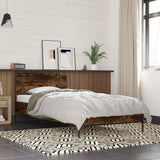 Vidaxl bedframe bewerkt hout en metaal gerookt eikenkleurig 90x200 cm