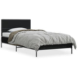 Vidaxl bedframe bewerkt hout en metaal zwart 90x190 cm