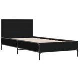 Vidaxl bedframe bewerkt hout en metaal zwart 90x190 cm