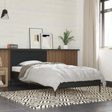 Vidaxl bedframe bewerkt hout en metaal zwart 90x190 cm