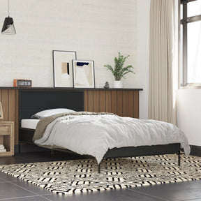 Vidaxl bedframe bewerkt hout en metaal zwart 90x190 cm