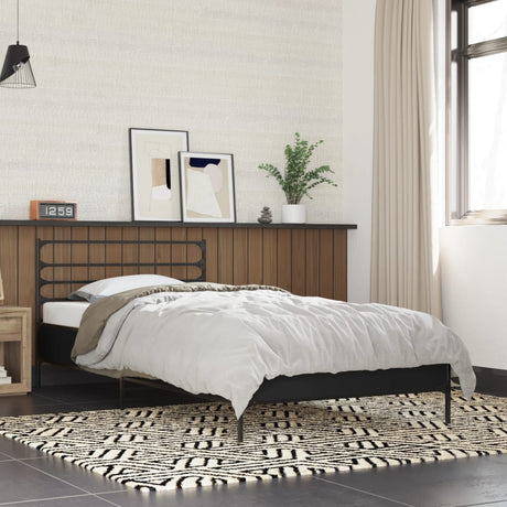 Vidaxl bedframe bewerkt hout en metaal zwart 90x200 cm