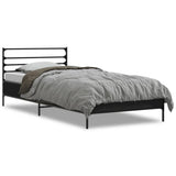Vidaxl bedframe bewerkt hout en metaal zwart 75x190 cm
