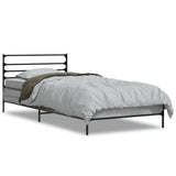 Vidaxl bedframe bewerkt hout en metaal grijs sonoma eiken 75x190 cm