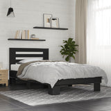 Vidaxl bedframe bewerkt hout en metaal zwart 75x190 cm