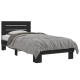 Vidaxl bedframe bewerkt hout en metaal zwart 90x200 cm