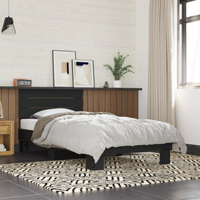 Vidaxl bedframe bewerkt hout en metaal zwart 75x190 cm