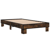 Vidaxl bedframe bewerkt hout en metaal gerookt eikenkleurig 100x200 cm