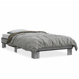 Vidaxl bedframe bewerkt hout en metaal grijs sonoma eiken 100x200 cm