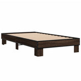 Vidaxl bedframe bewerkt hout en metaal bruin eikenkleurig 100x200 cm