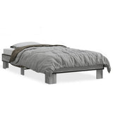 Vidaxl bedframe bewerkt hout en metaal grijs sonoma eiken 75x190 cm