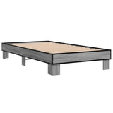Vidaxl bedframe bewerkt hout en metaal grijs sonoma eiken 75x190 cm